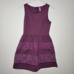 Xhilaration Purple Lace Accent Dress